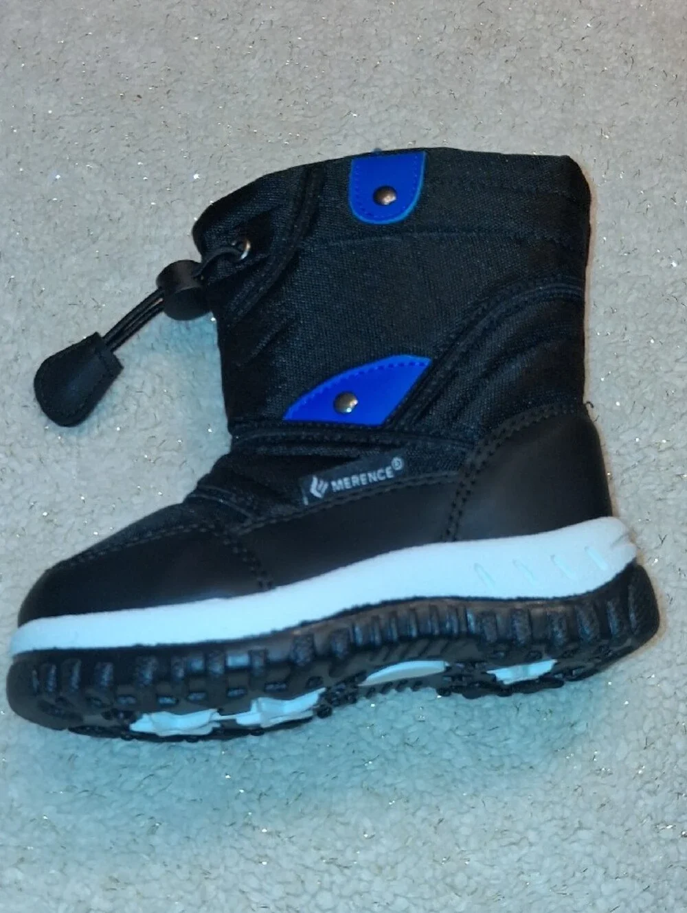 Brand New Kids Black Snow Boots with Easy Toggle Closure Size 23